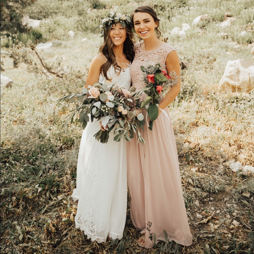 David’s bridal dusty rose dress